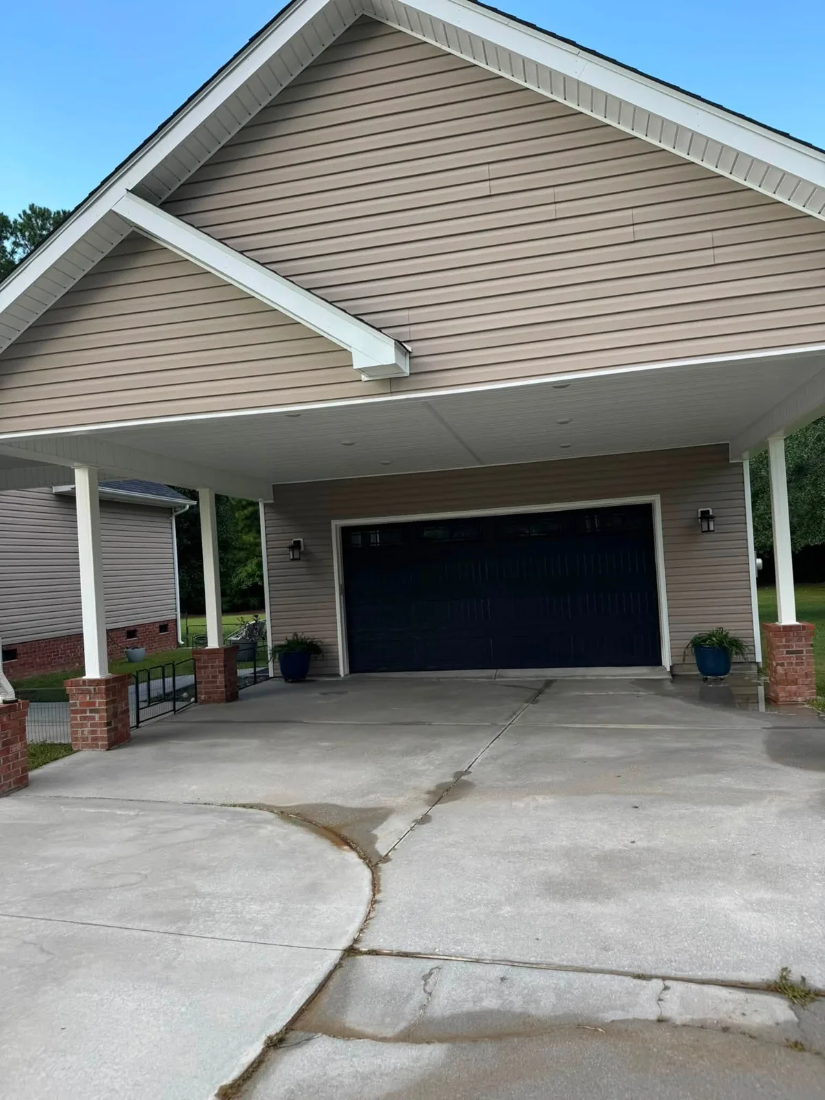 Clean carport and driveway at a newer North Carolina home